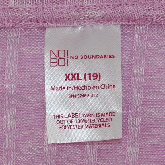 NEW No Boundaries Soft Pink Long Sleeve V NeckShirt Women Size XXL - Picture 3 of 4